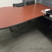 Large Medium Maple U/C Suite Desk w/ P Shape Runoff, Storages